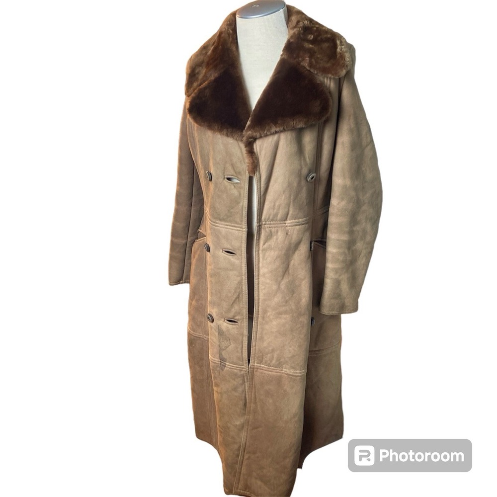 Monza Modell Vintage Suede Fur Coat Double Breasted Vintage